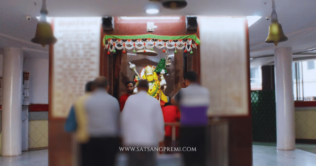 Devotees Doing aarti and Pooja in the temple